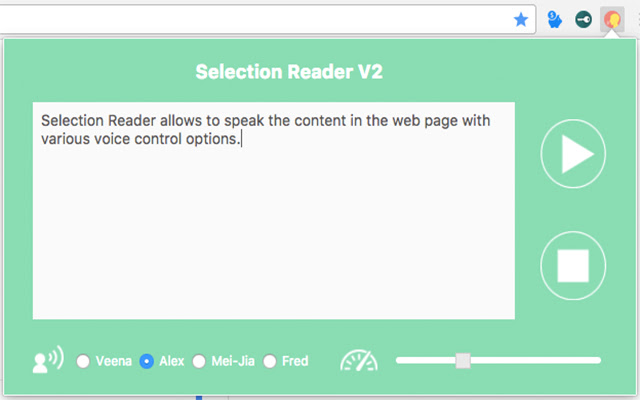 Selection Reader  from Chrome web store to be run with OffiDocs Chromium online