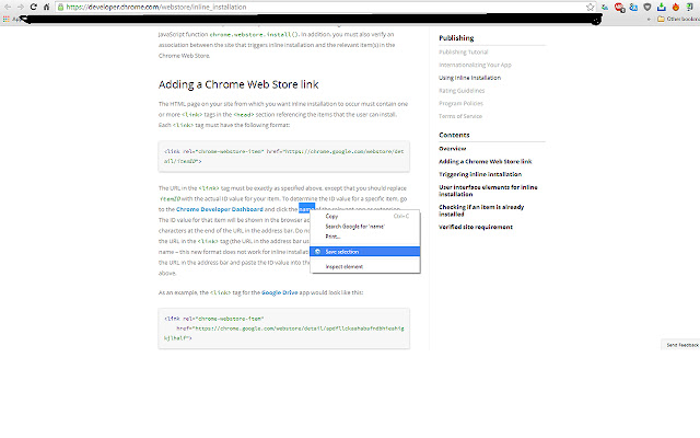 SelectionSaver  from Chrome web store to be run with OffiDocs Chromium online