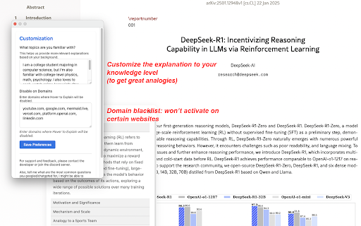 Select to Explain  from Chrome web store to be run with OffiDocs Chromium online