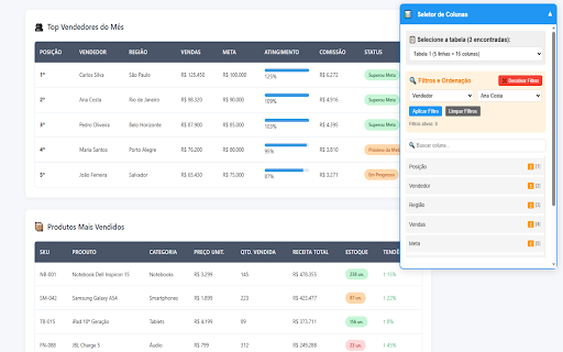 Seletor Universal de Colunas  from Chrome web store to be run with OffiDocs Chromium online
