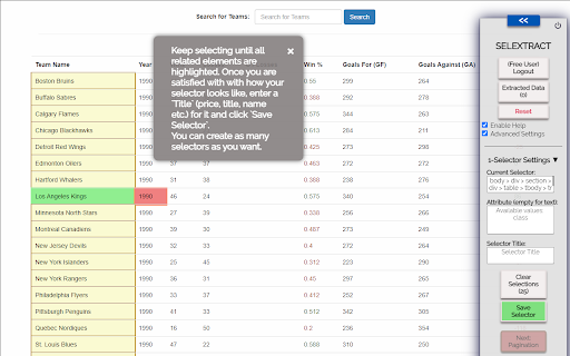 Selextract  from Chrome web store to be run with OffiDocs Chromium online