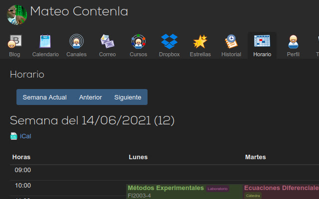 SemanaClases  from Chrome web store to be run with OffiDocs Chromium online