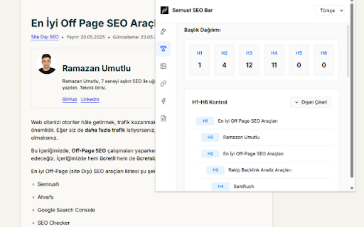 Semust SEO Toolbar  from Chrome web store to be run with OffiDocs Chromium online