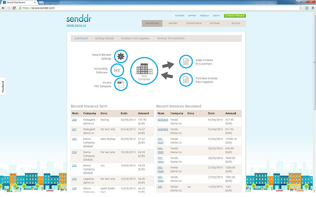 Senddr eInvoicing  from Chrome web store to be run with OffiDocs Chromium online