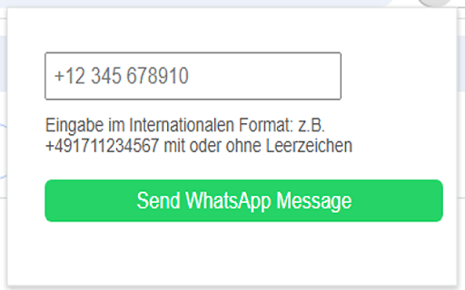 SendWhatsappMessageto...  from Chrome web store to be run with OffiDocs Chromium online