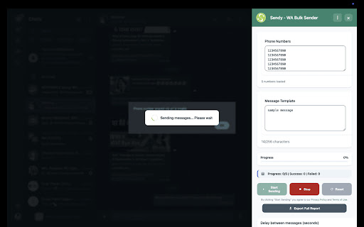 Sendy WA Bulk Sender from Chrome web store to be run with OffiDocs Chromium online Sendy WA Bulk Sender from Chrome web store to be run with OffiDocs Chromium online