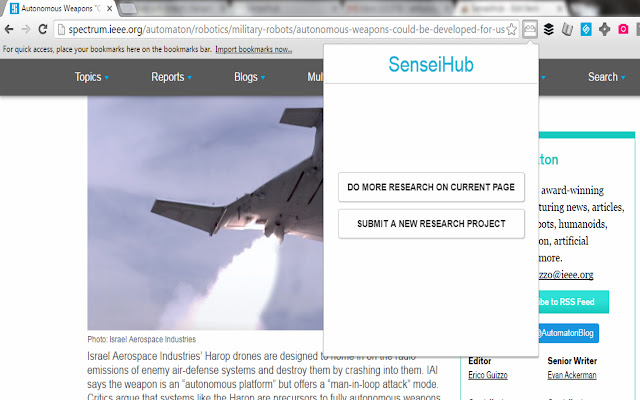 Sensihub Extension  from Chrome web store to be run with OffiDocs Chromium online