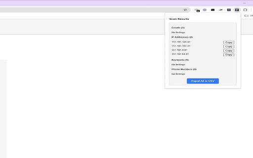 Sensitive Info Scanner  from Chrome web store to be run with OffiDocs Chromium online