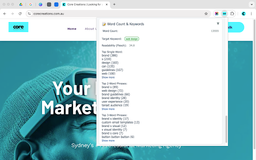 SEO Analyser  from Chrome web store to be run with OffiDocs Chromium online