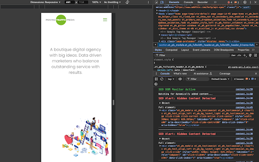 SEO DOM Monitor  from Chrome web store to be run with OffiDocs Chromium online