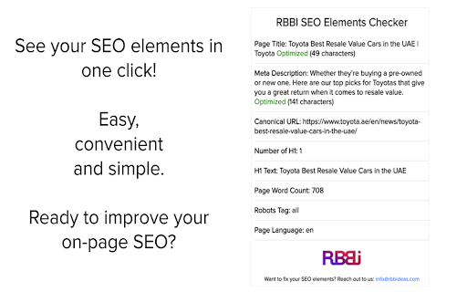 SEO Elements Checker  from Chrome web store to be run with OffiDocs Chromium online