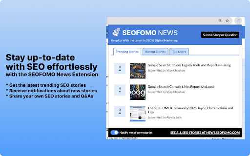SEOFOMO News  from Chrome web store to be run with OffiDocs Chromium online