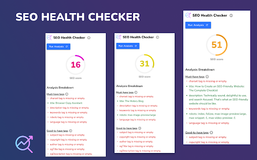 SEO Health Checker  from Chrome web store to be run with OffiDocs Chromium online