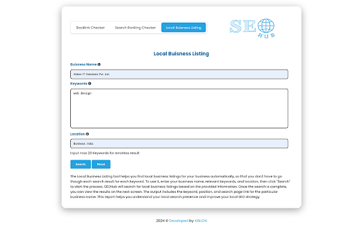 SEO HUB  from Chrome web store to be run with OffiDocs Chromium online