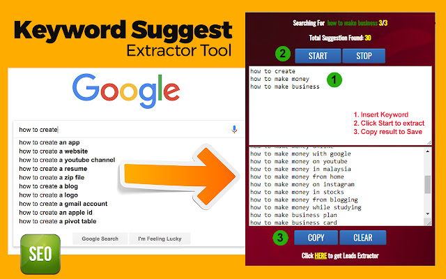 SEO Keyword Extractor  from Chrome web store to be run with OffiDocs Chromium online