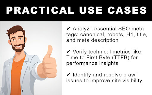 SEO Meta Tags  Technical Analysis  from Chrome web store to be run with OffiDocs Chromium online