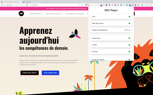 SEO Plugin  from Chrome web store to be run with OffiDocs Chromium online