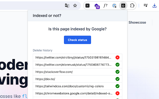 SEOQuant Indexed or not?  from Chrome web store to be run with OffiDocs Chromium online