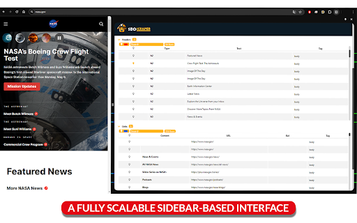 SEO Scraper  from Chrome web store to be run with OffiDocs Chromium online