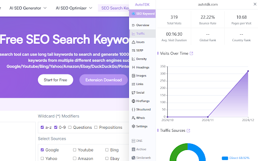 SEO Search Keyword Tool  from Chrome web store to be run with OffiDocs Chromium online