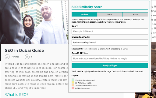SEO Similarity Score  from Chrome web store to be run with OffiDocs Chromium online