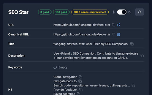 Seo Star  from Chrome web store to be run with OffiDocs Chromium online