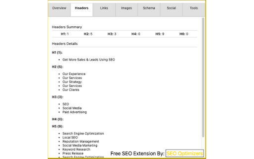 SEO Tabs – Code Free SEO Analyzer  from Chrome web store to be run with OffiDocs Chromium online