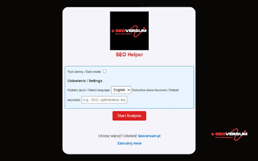 Seoversum SEO Helper  from Chrome web store to be run with OffiDocs Chromium online