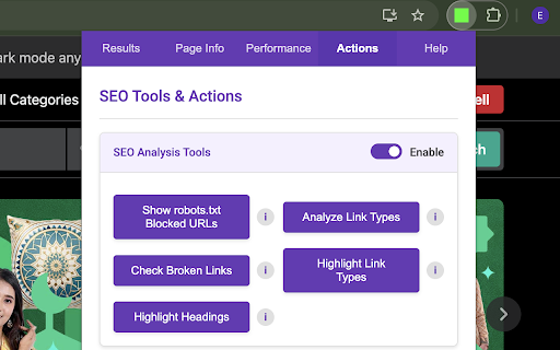SEO X Ray  from Chrome web store to be run with OffiDocs Chromium online