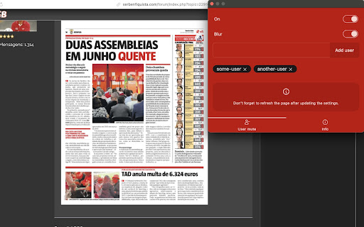 SerBenfiquista companion  from Chrome web store to be run with OffiDocs Chromium online