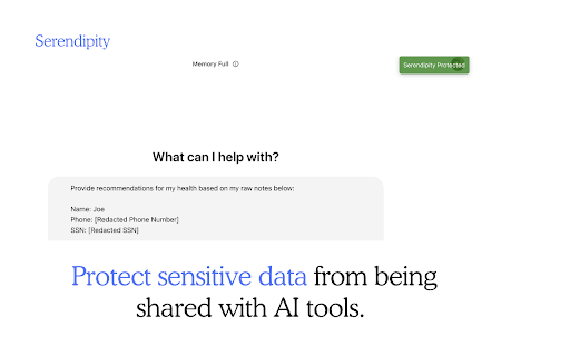 Serendipity — Use AI, Securely.  from Chrome web store to be run with OffiDocs Chromium online