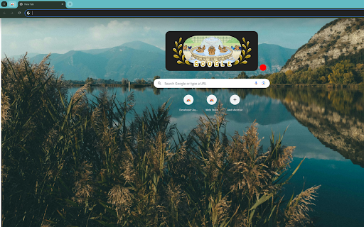 serene lake nestled among green trees  from Chrome web store to be run with OffiDocs Chromium online