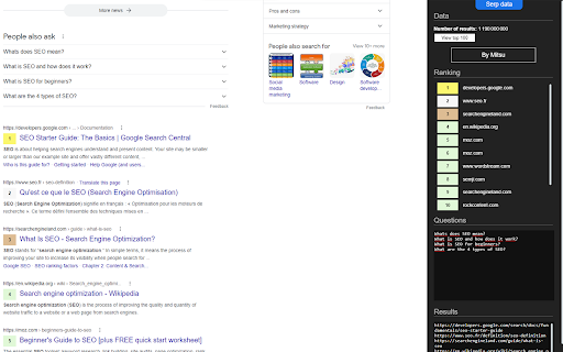 Serp Analyzer  from Chrome web store to be run with OffiDocs Chromium online