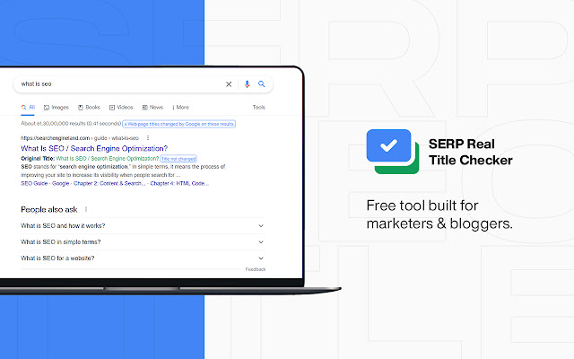 SERP Real Title Checker SEO Title tag Checker  from Chrome web store to be run with OffiDocs Chromium online