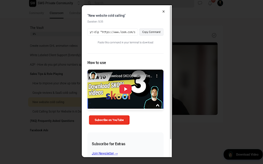 SERP Skool Video Downloader  from Chrome web store to be run with OffiDocs Chromium online