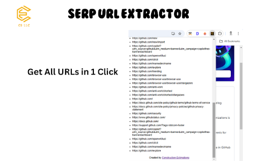 SERP URL Extractor  from Chrome web store to be run with OffiDocs Chromium online