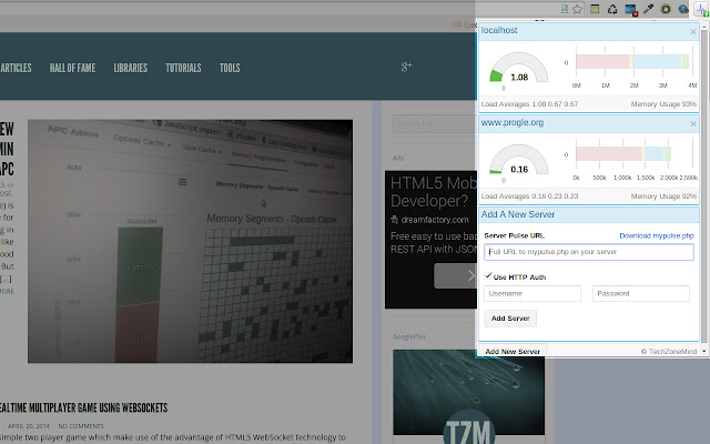 ServerPulse  from Chrome web store to be run with OffiDocs Chromium online
