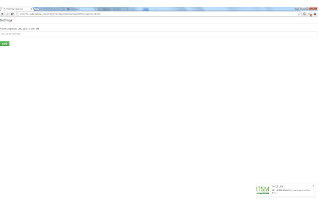 ServiceNow Alert  from Chrome web store to be run with OffiDocs Chromium online