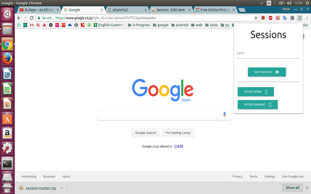 Session  from Chrome web store to be run with OffiDocs Chromium online