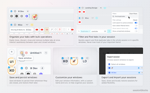 sessionblocks  from Chrome web store to be run with OffiDocs Chromium online