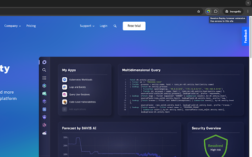 Session Replay browser extension  from Chrome web store to be run with OffiDocs Chromium online