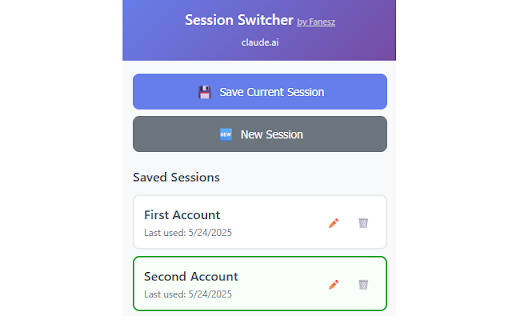 Session Switcher  from Chrome web store to be run with OffiDocs Chromium online