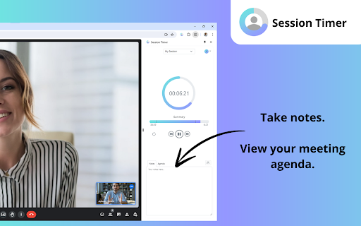 Session Timer  from Chrome web store to be run with OffiDocs Chromium online