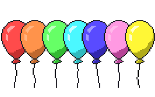 Seven colored balls  from Chrome web store to be run with OffiDocs Chromium online