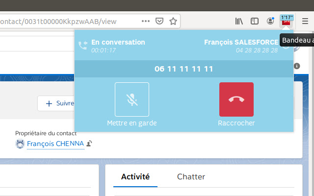 SFR Call Contact Bandeau Intégré  from Chrome web store to be run with OffiDocs Chromium online
