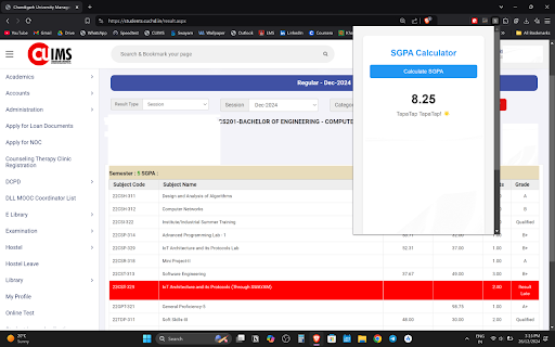 SGPA Calculator  from Chrome web store to be run with OffiDocs Chromium online