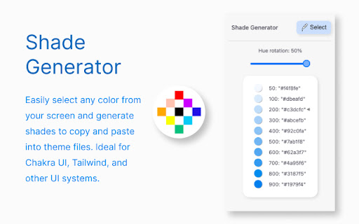 Shade Generator  from Chrome web store to be run with OffiDocs Chromium online