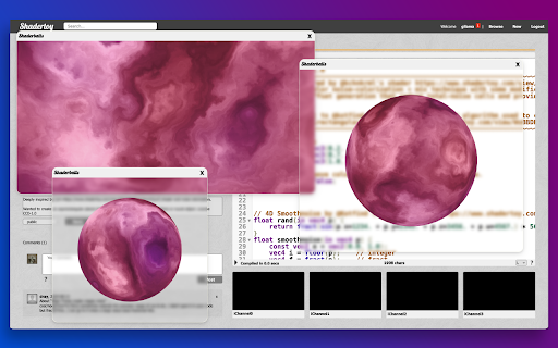 Shaderballs  from Chrome web store to be run with OffiDocs Chromium online