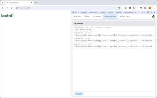 shadow cljs UI  from Chrome web store to be run with OffiDocs Chromium online