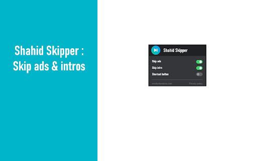 Shahid Skipper: Skip ads  intros  from Chrome web store to be run with OffiDocs Chromium online